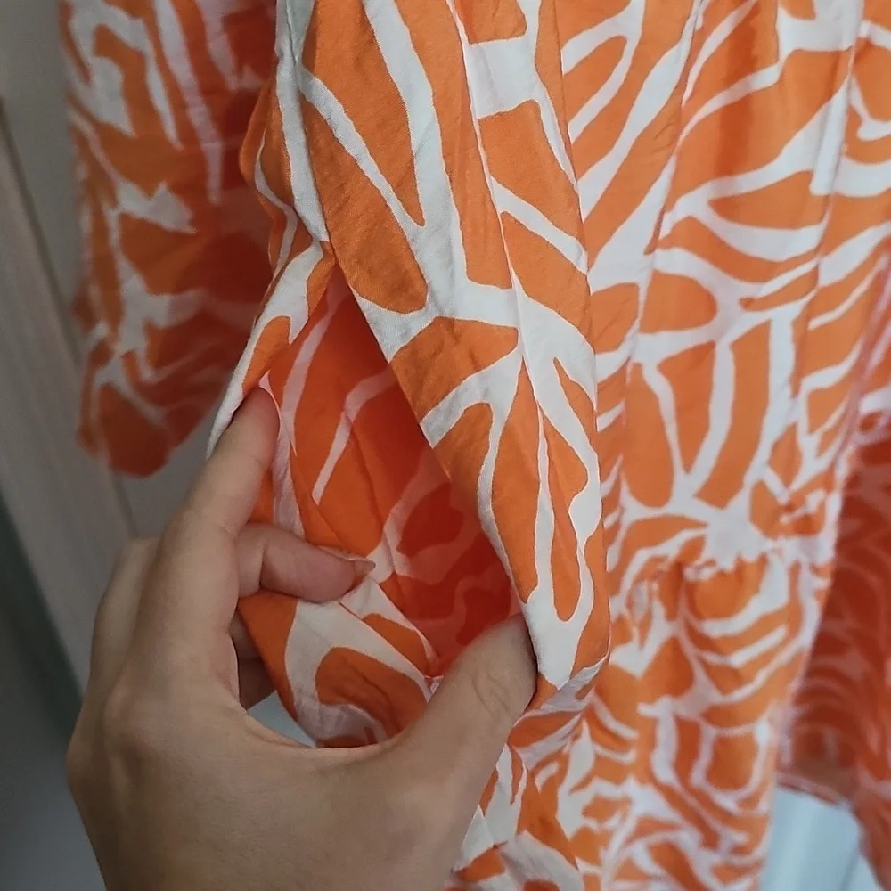 NWOT Rachel Zoe Vibrant Orange Patterned Dress - Picture 5 of 6